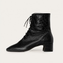 Victoria Boots, black croco